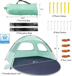 NXONE Beach Tent Sun Shelter with UPF 50+ UV Protection, Lightweight Easy Setup Portable Beach Canopy for Family, Large Space for Beach, Camping & Outdoor, 3/4/6 Person