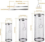mancola BBQ Net Tube-Rolling Grilling Basket,Rolling Grilling Baskets for Outdoor Grilling,Round Stainless Steel BBQ Grill Mesh, Camping Barbecue Rack for Vegetables, French Fries, Fish