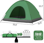 Camping Tent, Waterproof & Windproof Camping Dome Tent Automatic Pop Up Quick Shelter with Portable Carry Bag for Outdoor Hiking