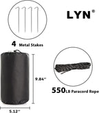 LYN Extra Large Zipper Reusable Survival Emergency Shelter Tent,Thermal Waterproof Fireproof Lightweight Bugout, with Paracord✚Stake for Camping,First Aid,Hiking&Bushcraft