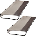 TIMBER RIDGE 20-Second Quick Set-Up Camping Cot, Lightweight Aluminum Folding Cot with Zipper Closure, Portable Carry Bag Included for Camping, Travel and Outdoors, Support up to 225lbs, Tan 2pcs