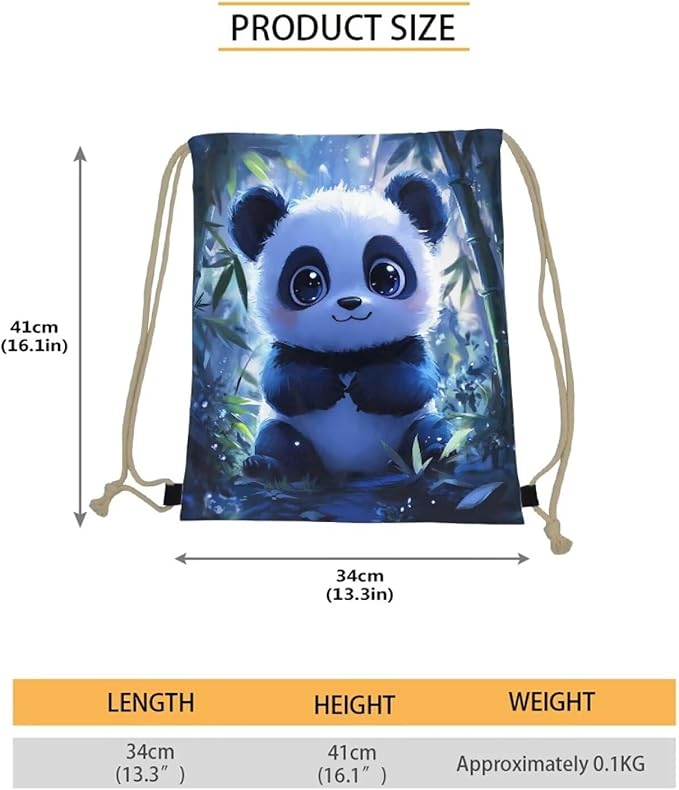 Upetstory Adorable Panda Drawstring Backpack for Women Kids Cinch Sackpack Portable Draw String Bag Outdoor Beach Workout Gym Bags Storage Pouch