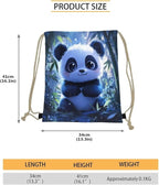 Upetstory Adorable Panda Drawstring Backpack for Women Kids Cinch Sackpack Portable Draw String Bag Outdoor Beach Workout Gym Bags Storage Pouch