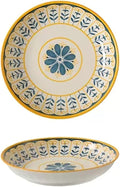 Camping Plates Ceramic Dinner Plate Home Kitchen Round Ceramic Tableware Retro Pattern Dessert Salad Plate Dinner Plate Decorative Plate(B)