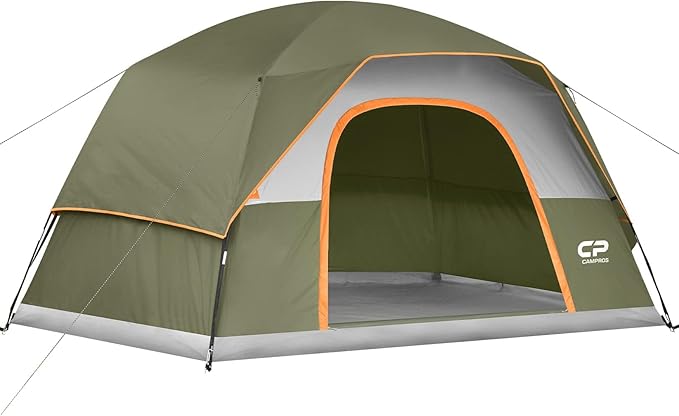Tents for Camping 6 Person Tent Waterproof Windproof Double Layer Family Camping Tent, Easy Setup Dome Tent with Large Mesh Windows & Wider Door for Outdoor Camping & Hiking