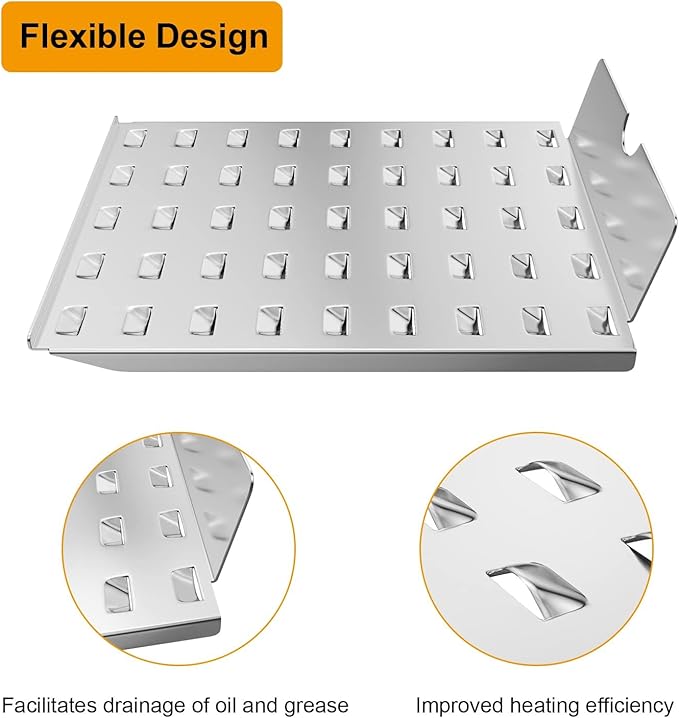 Grill Drip Tray Heat Baffle Replacement for Camp Chef 24 Series Pellet Grills, SmokePro SG 24/STX 24, Woodwind Classic 24/ SG 24/WIFI 24, BCA070/BAC012 Drip Pan Parts for Traeger Pro 20 22 575 Series