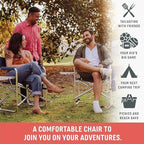 Picnic TIME Sports Chair with Side Table and Armrest Caddy, Lightweight Aluminum Folding Outdoor Camping Chair for Adults, Portable Director Style Lawn Seating with Pockets & Carry Strap, (Gray)