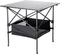 TrailBuddy Folding Camping Table - Aluminum Foldable Table for Tailgating or Camp Site with Carry Bag - Lightweight and Portable for Beach, Picnic, Tailgate & Outdoor Use, 28"x 28" x 28"