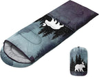 Sleeping Bags for Adults Youth Kids,3D Printing Camping Sleeping Bag for Girls Boys Lightweight Waterproof Cold/Warm Weather Sleeping Bag for 3 Seasons