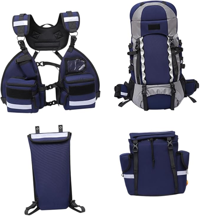 Search and Rescue Pack Modular Emergency Medical Backpack with Vest and Pouches for First Responders, Camping, Hiking