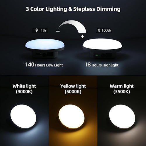 19000mAh Camping Tent Light, 60W 6000LM 3 Color Lighting Modes IPX5 Waterproof Led Hanging Tent Lantern Rechargeable Emergency Portable Magnet Outdoor Wireless Camping Light