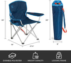 CORE Youth Quad Chair | Folding Chair with Cupholder for Indoor Home or Outdoor Camping | Perfect for Concert Seat, Sports, Beach, Travel & Picnic (Blue)