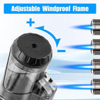LcFun Torch Lighter 2 Pack Windproof Adjustable Single Jet Flame Butane Lighter Refillable Gas Lighter for Candle Camping Grill BBQ Fireplace (Butane Not Included)