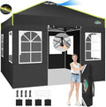 COBIZI 10x10 Pop Up Canopy Tent, Outdoor Party Tent with 4 Sidewall One Push Setup Glow, 3 Adjustable Height Air Vent Waterproof UPF50+, Bag, 4 Sandbag, 8 Stake, 4 Rope for Beach, Commercial