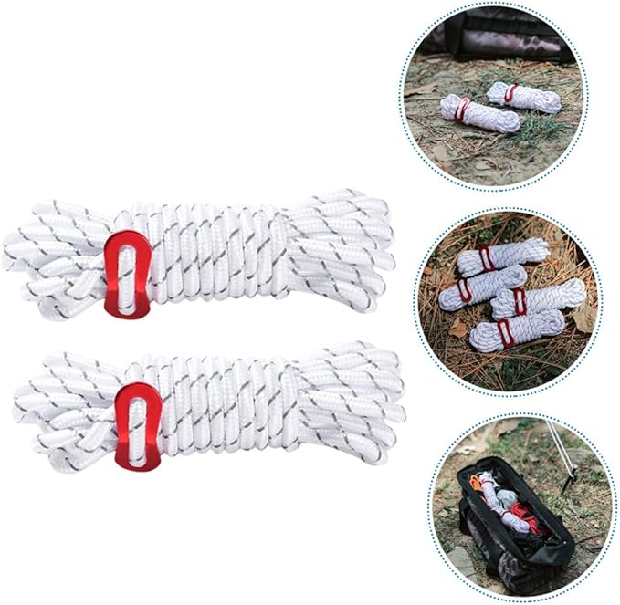 4pcs Tent Ropes for Camping Tent Fixing Ropes Reflective Canopy Supplies
