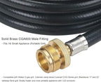 ATKKE Propane Hose Adapter 1lb to 20lb with Gauge, 4FT Propane Tank Grill Adapter Converter for Weber Q Grill, Mr. Heat Propane Heat, Blackstone 17/22‘’ Griddle, Coleman Camping Stove and More