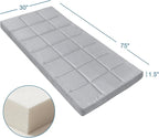 Cot Mattress Topper (Improved Thickness), Foam Quilted Pads for Camping, Soft Comfortable Sleeping Cot Mattress Pad Only, Camping Pad 75"x30" for Camp Cot/Rv Bunk/Narrow Twin Beds, Navy