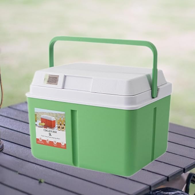 Cooler Box Ice Box 6L Personal with Handle for Freeze/Hot Food Ice Chest Small Insulated Box for Beach Camping Stall Outdoor