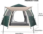 WHYATT 2-8 Person Tents for Camping, Backpacking Tent, Waterproof Windproof Tent Easy Set Up-Portable Dome Tents for Camping