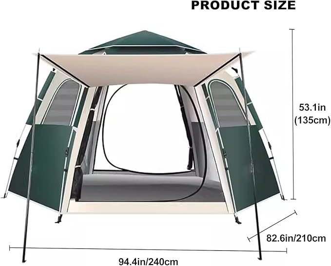 WHYATT 2-8 Person Tents for Camping, Backpacking Tent, Waterproof Windproof Tent Easy Set Up-Portable Dome Tents for Camping