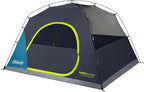 Coleman 4/6/8/10 Person Skydome Dark Room Tent with Rainfly, 5 Minute Setup, Blocks 90% of Sunlight, 20% More Headroom Than Traditional Tents