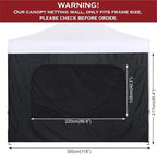 COOSHADE Instant Canopy SunWall 10x10 Canopy SideWall for Pop up Canopy Tent, 1 Pack Sidewall with Mesh Window Only, Black