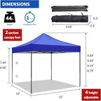 Pop up Canopy Tent with Awning Easy up Canopy with Wheel Bag Heavy Duty Waterproof Commercial Gazebo Tent for Outdoors Parties Vendors