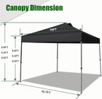 Eurmax USA NOMATTER ONE-Person Open&Close 10x10ft Pop Up Canopy Tent，Portable Shelter Canopy for Outdoor Events，Instant Canopies, Temporary Sunshade,Bonus 4 Sand Bags(Red)