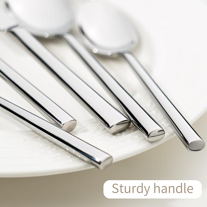 Alata Potter 40-Piece Forged Silverware Set Stainless Steel Flatware Set Cutlery Set, Service for 8, Mirror Finish, Dishwasher Safe