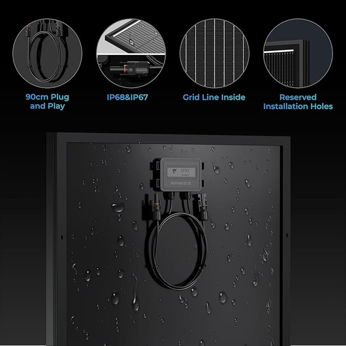 400 Watt Solar Panel 18BB, 2Pc 200W Solar Panel N-Type 24.6% High Efficiency Monocrystalline Solar Cells for Homes RV Boat Marine Rooftop Camper Caravan