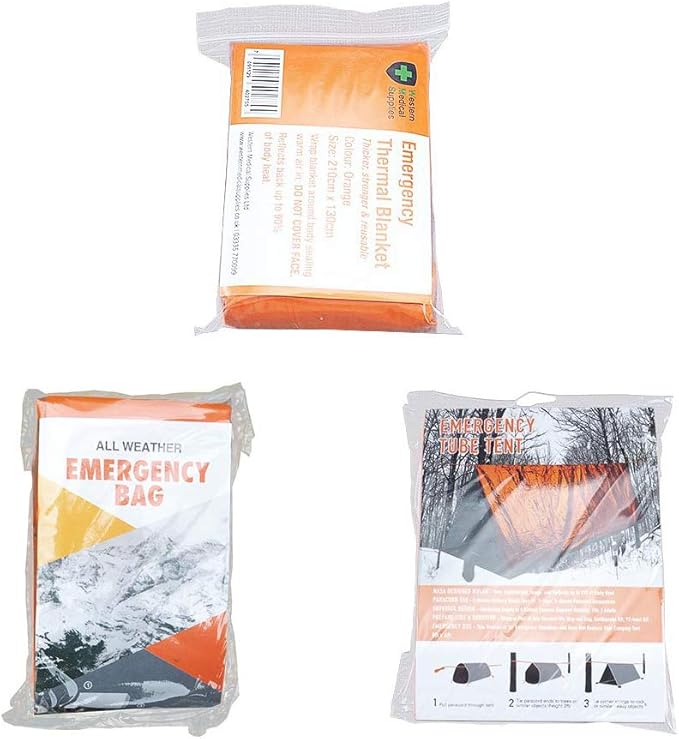 Emergency Bivvy Bag Aluminum Film Survival Sleeping, Warm Tube Tent Survival Bivvy, Waterproof Emergency Blanket