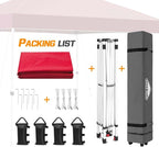 EAGLE PEAK Pop Up Canopy Tent with Wheeled Carry Bag, 8 Stakes, 4 Ropes, 4 Weight Bags, Easy Set Up Tent Canopy, 10x10 ft, 100sqft of Shade, Red