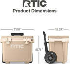 RTIC 22 QT Ultra-Light Wheeled Cooler with Handle, Hard Insulated Portable Ice Chest Box for Beach, Drink, Beverage, Camping, Picnic, Fishing, Boat, Barbecue