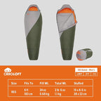 Kelty Cosmic Synthetic Fill 40 Degree Backpacking Sleeping Bag with Compression Straps, Compact and Lightweight, 2022