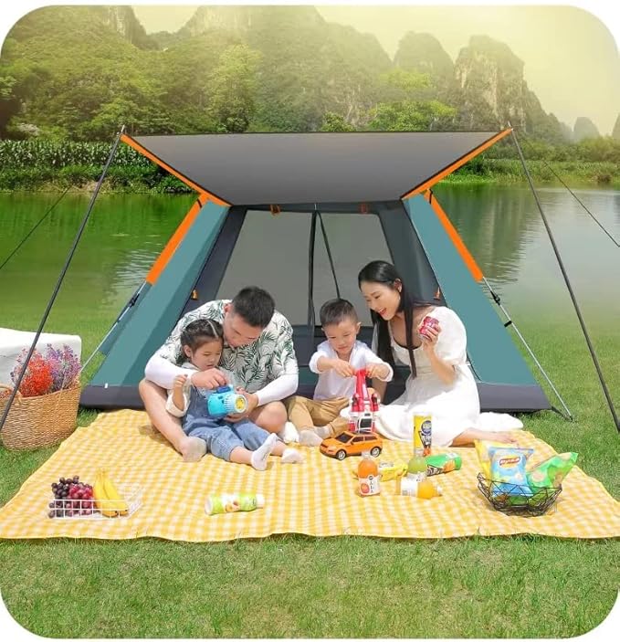 2-3 People Backpacking Tent Outdoor Camping 4 Season Winter Skirt Tent Double Layer Waterproof Hiking Survival