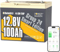 Power Queen 12V 100Ah LiFePO4 Battery, Bluetooth 12Volt RV Lithium Battery with Low-Temp Protection, Group 24 Deep Cycle Battery, Up to 15000 Cycles for Motorhome, Trailer, Camper Van, Marine, Solar