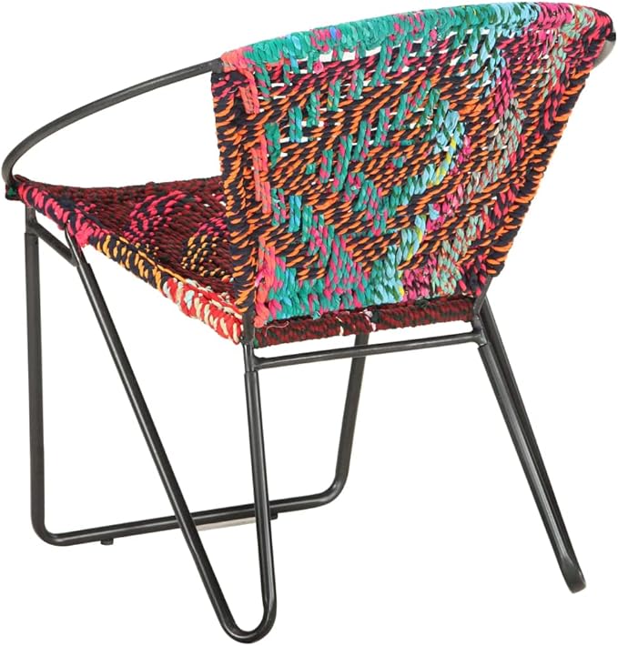 Circle Chair,Camping Chair,Beach Chair,Garden Chair,Bedroom Chair,Industrial Chair,Home Decor,for Living Room, Club, Bedroom, Indoor,Outdoor, Balcony, Garden,Multicolors Chindi Fabric