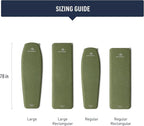 Sea to Summit Camp Plus Self-Inflating Foam Sleeping Mat for Camping - Tapered - Regular (72 x 22 x 2.6 inches)