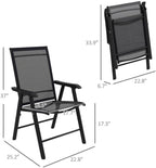 Folding Camping Chairs Set of 4, Portable Outdoor Chair with Armrests, Heavy Duty Steel Frame for Concerts, Fishing, Black