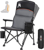Overmont Camping Chair with Lumbar Support for Adults - Oversized with High Back Supports 450 LBS - Heavy Duty Folding Chair Portable for Outdoor Lawn Patio Balcony with Patent No.: US D1.028.543 S