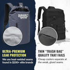 20L Waterproof Cooler Roll Top Backpack Sack, Heavy-Duty Soft Insulated Bag Doubles as Dry Bag, Holds 24 Cans...14+ with ice, Ideal for Boating, Fishing, Kayaking, Hiking, Beach, Camping