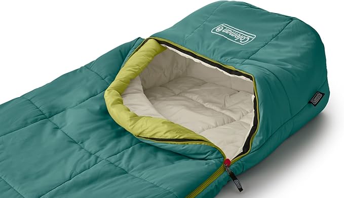 Coleman Big Bay 0/20/40°F Cold-Weather Sleeping Bag, Adult Mummy Sleeping Bag with Headrest, Foot Ventilation, & Storage Sack, Big & Tall Options