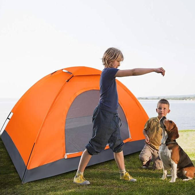 Camping Tent, Waterproof & Windproof Camping Dome Tent Automatic Pop Up Quick Shelter with Portable Carry Bag for Outdoor Hiking