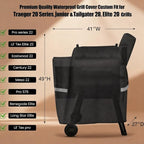 QuliMetal Grill Cover for Traeger Pro 22/575 Series - 600D Heavy Duty Waterproof BBQ Grill Cover for Treager Pro 22/575,Z Grills 550B and More Weather Outdoor Wood Pellet Smoker Protector