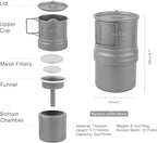 Maxi Titanium Moka Pot – Lightweight Grade 1 Titanium Stovetop Coffee Maker for Camping & Outdoor Use