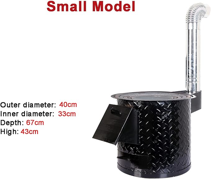Firewood Stove, Portable Coal/Wood Stove, Heating and Cooking Cast Iron Stove, Mobile Indoor Outdoor Camping Stove, Multiple, 58CM