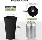 4 Pack Plastic Travel Coffee Mug Set, 20 oz Spill Proof Drinking Cups with Lids, Pobtable to Go Camping Coffee Tumbler Reusable Coffee Mugs with Lids, Dishwasher & Microwave Safe
