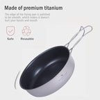 Boundless Voyage Titanium Non-Stick Frying Pan with Folding Handle Non-Stick Ceramic Coating Frypan Cooking Pot for Outdoor Camping Picnic Backpacking
