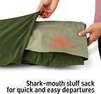 Kelty Kush Queen Air Bed W/Battery-Powered Pump, PVC-Free Queen Air Mattress, Comfy and Plush 6-inch Pad, Carry Bag Included - Indoor/Outdoor Camping Air Bed