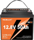 12V 50Ah LiFePO4 Lithium Battery for Trolling Motor, 50A BMS 4000+ Deep Cycle Output Power 640W Lithium Iron Phosphate Battery Perfect for RV Fish Finder Marine